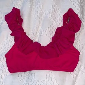Pink reversible ruffle Maaji swim top